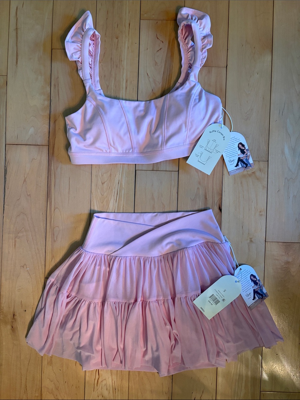 Women’s Pink Ruffled Skirt Set - Bottom Small; Top Med. 💖💖